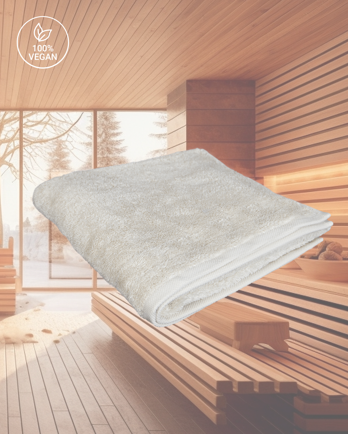 Sauna towel Vegan Home, 100x200cm, 100% organic cotton, natural