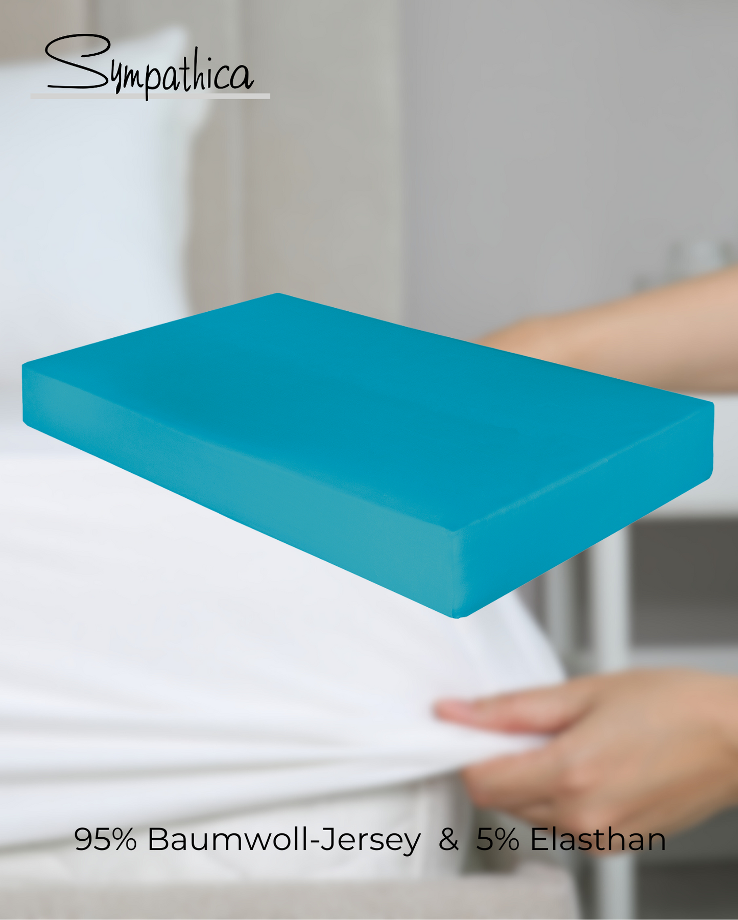 Fitted Sheet Sympathica Nova Ice Blue 239 