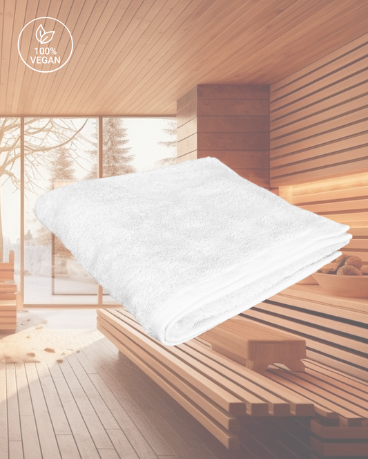 Sauna towel Vegan Home, 100x200cm, 100% organic cotton, white