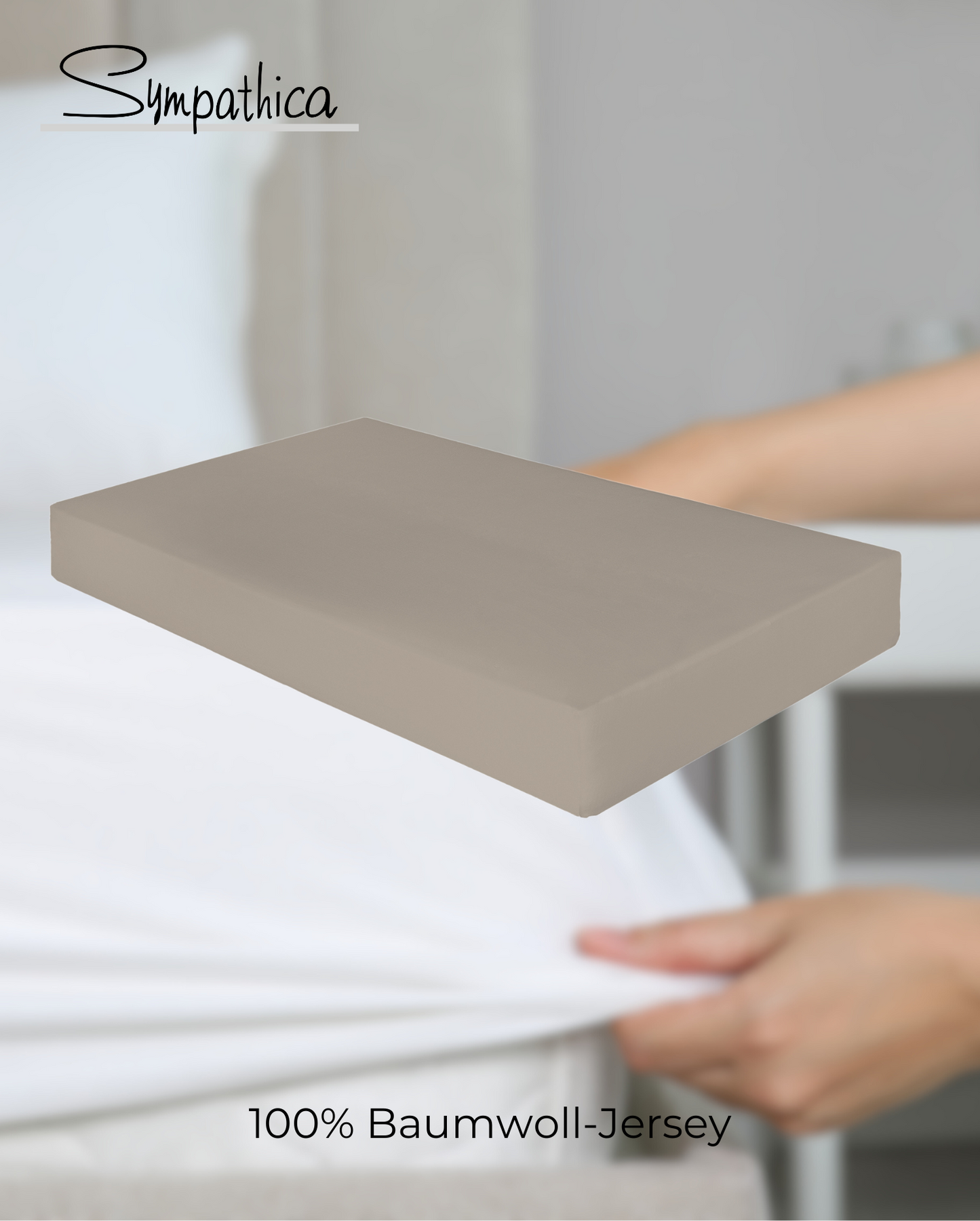 Fitted Sheet Sympathica Vision Taupe 96 