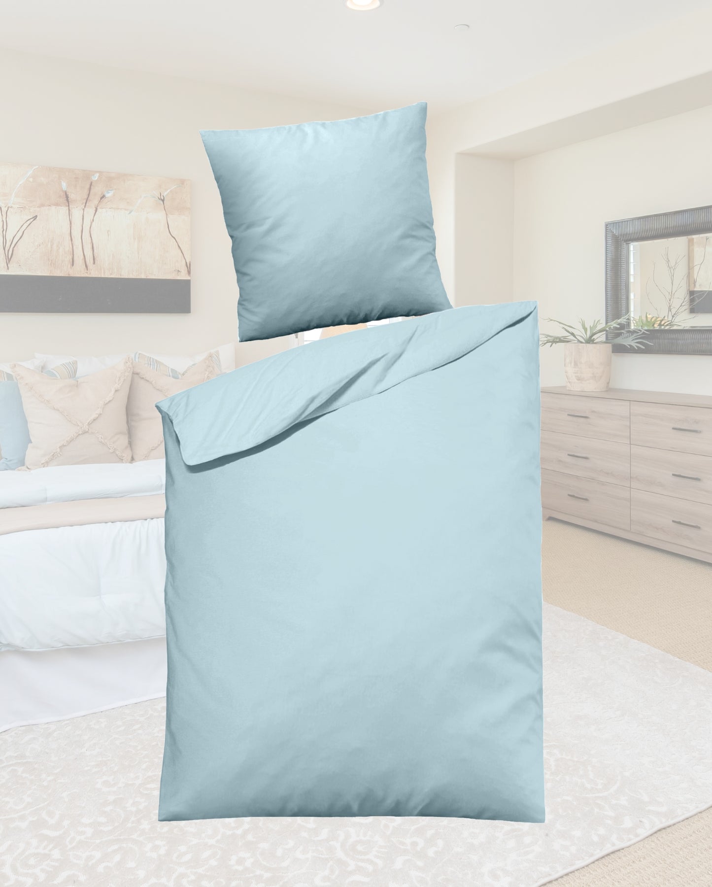 Fine flannel bed linen Dormisette light blue