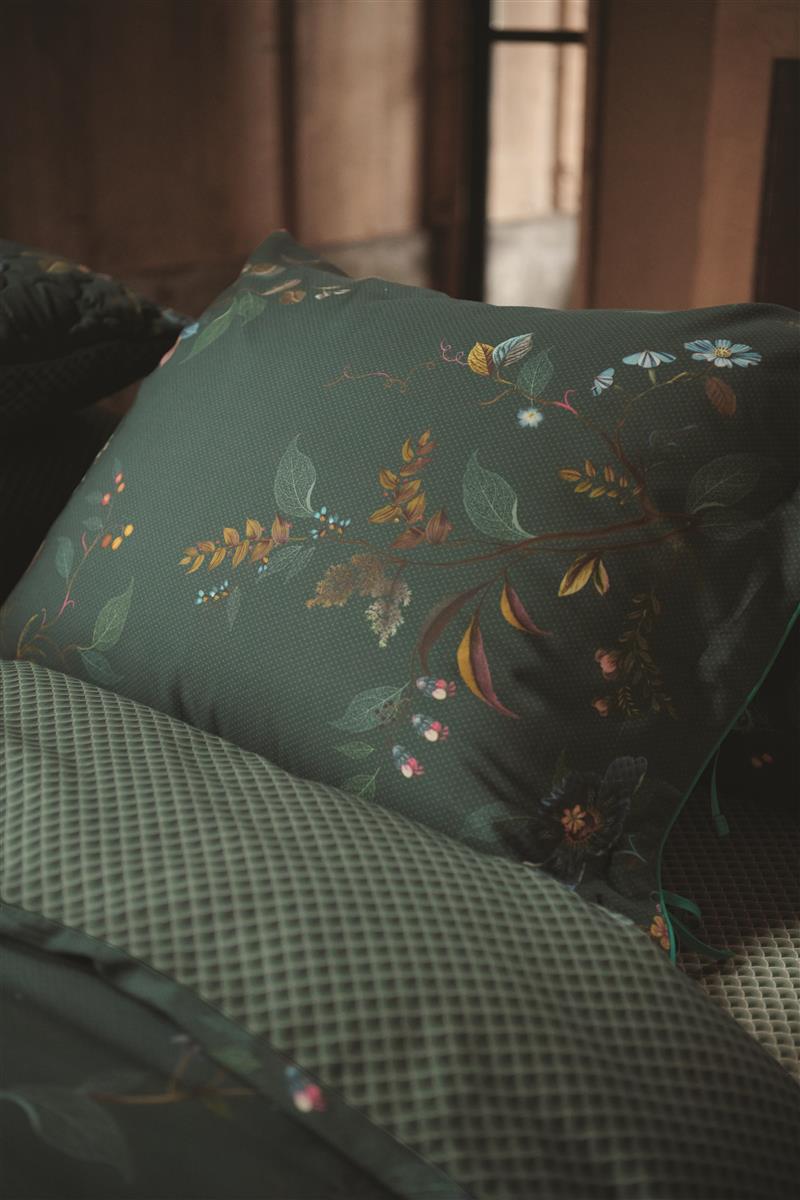 PIP STUDIO Perkal-Bettwäsche Kawai Flower Dark Green