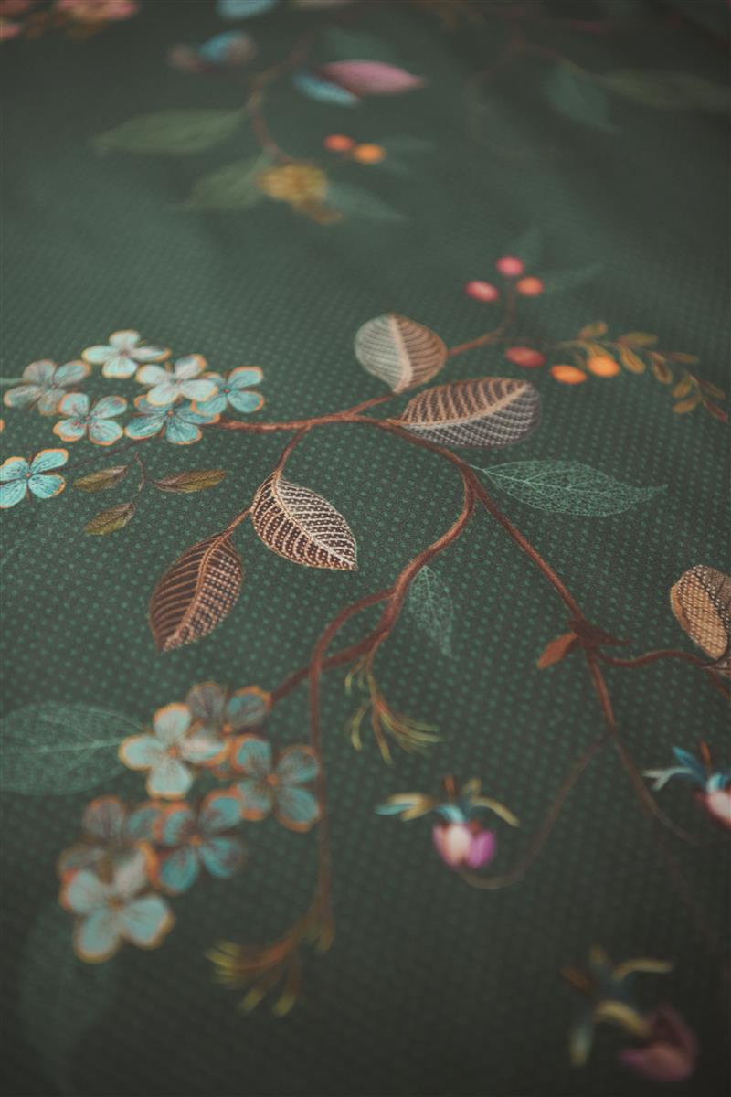 PIP STUDIO Perkal-Bettwäsche Kawai Flower Dark Green