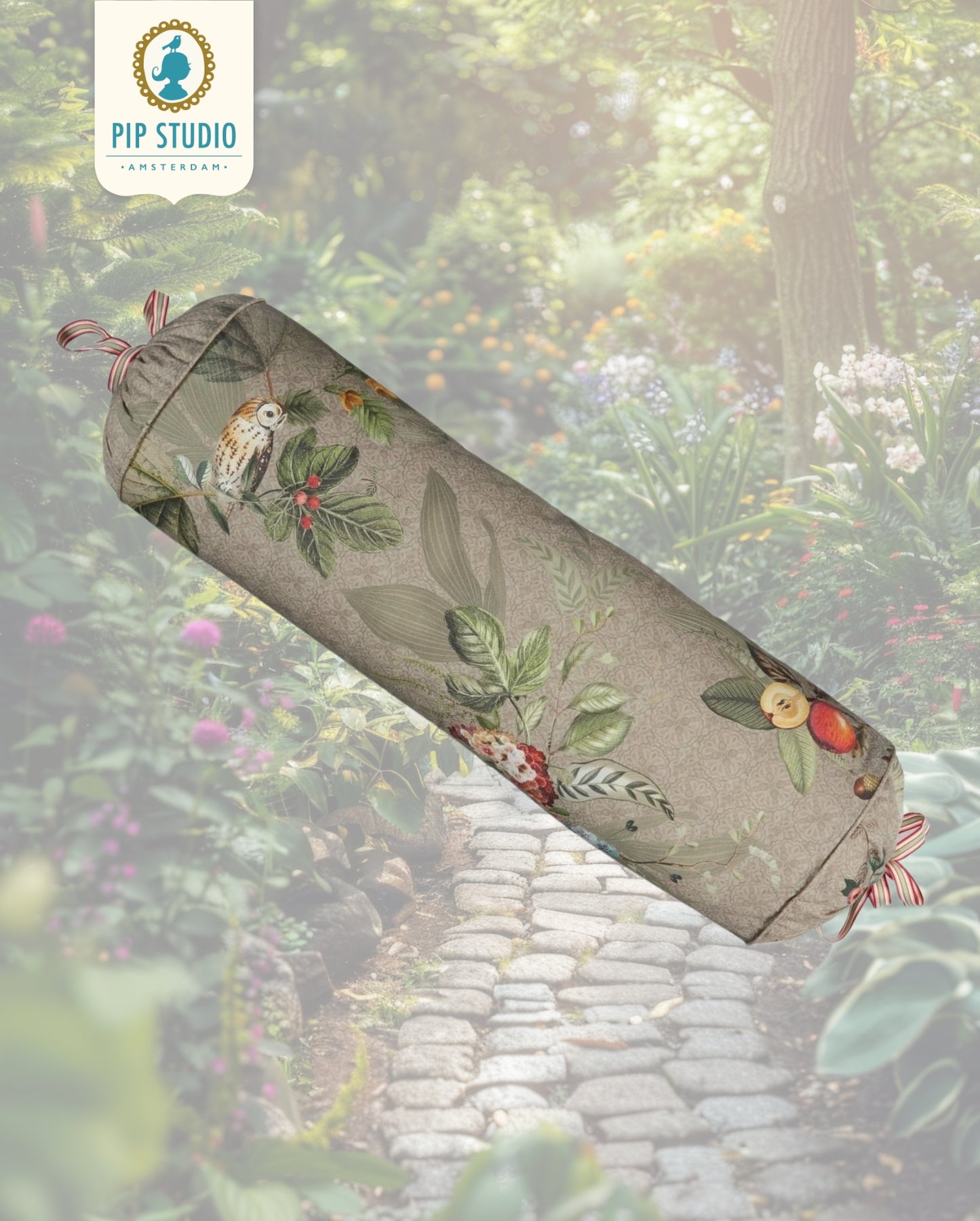 Neck roll PIP STUDIO Fall in Leaf Khaki 22x70cm