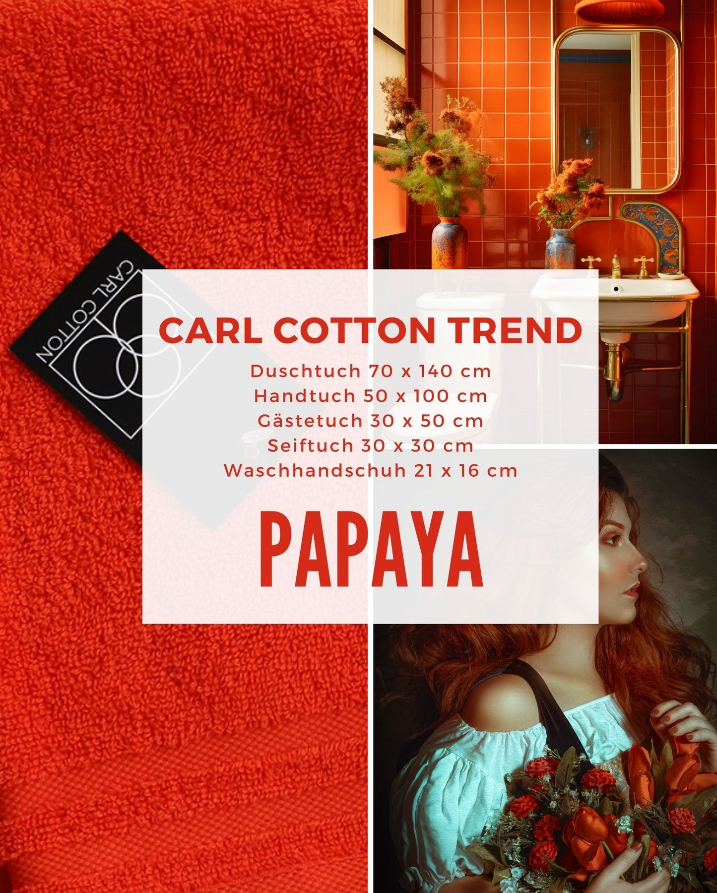 Handtuch CARL COTTON Trend Papaya