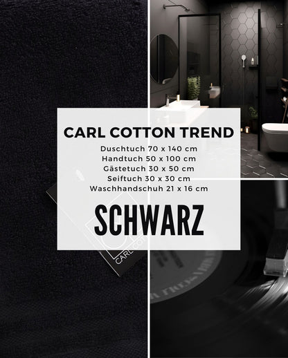 Handtuch CARL COTTON Trend, 500g/m², 100% Baumwolle - Schwarz