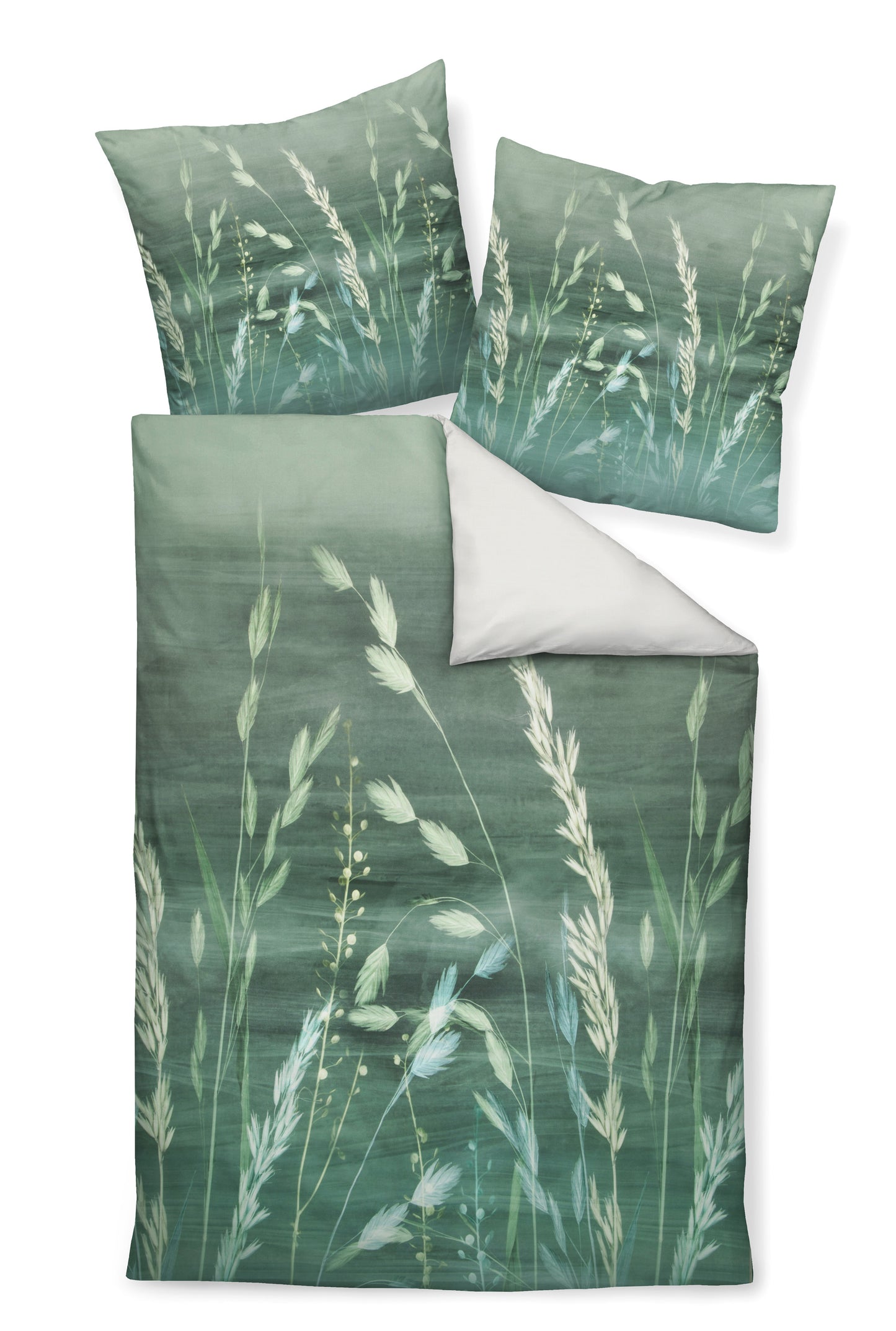 Mako-Satin Bettwäsche Janine Design Modern Art Green