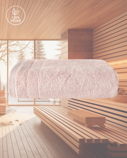 Sauna towel Vegan Home, 100x200cm, 100% organic cotton, powder