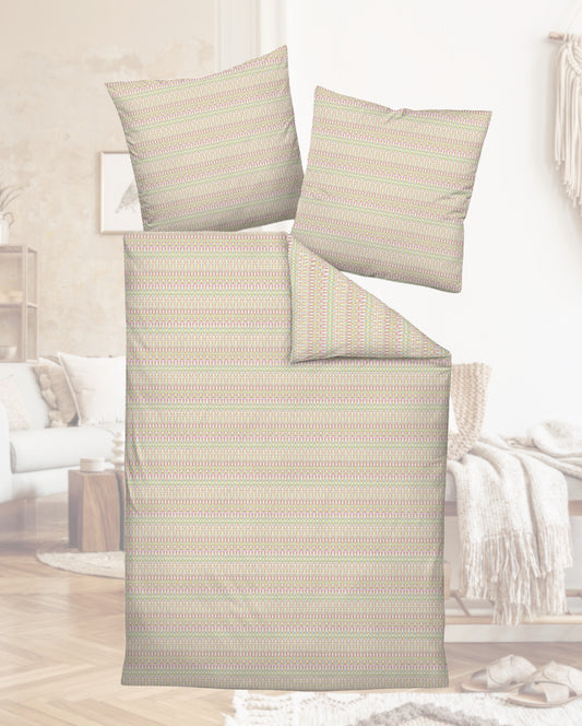 Mako satin bed linen Janine Design Milano Boho Beige