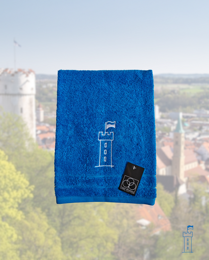 Towel CARL COTTON Waffle Piqué Electric Blue