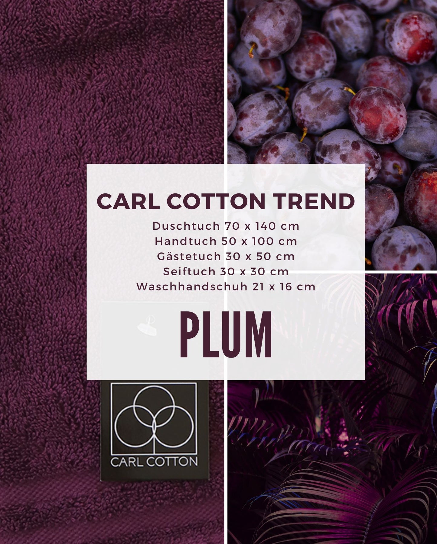 Handtuch CARL COTTON Trend Plum