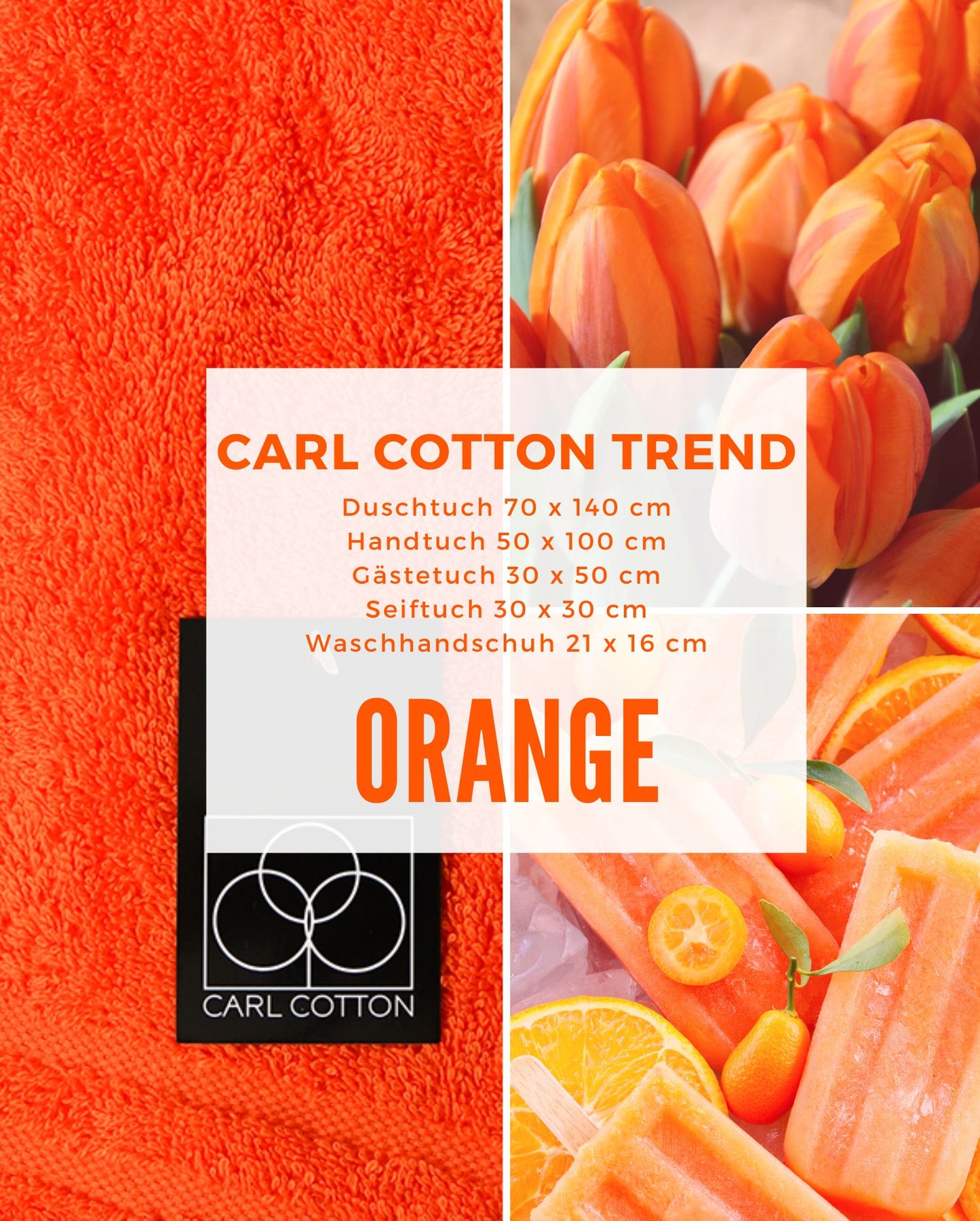 Handtuch CARL COTTON Trend Orange