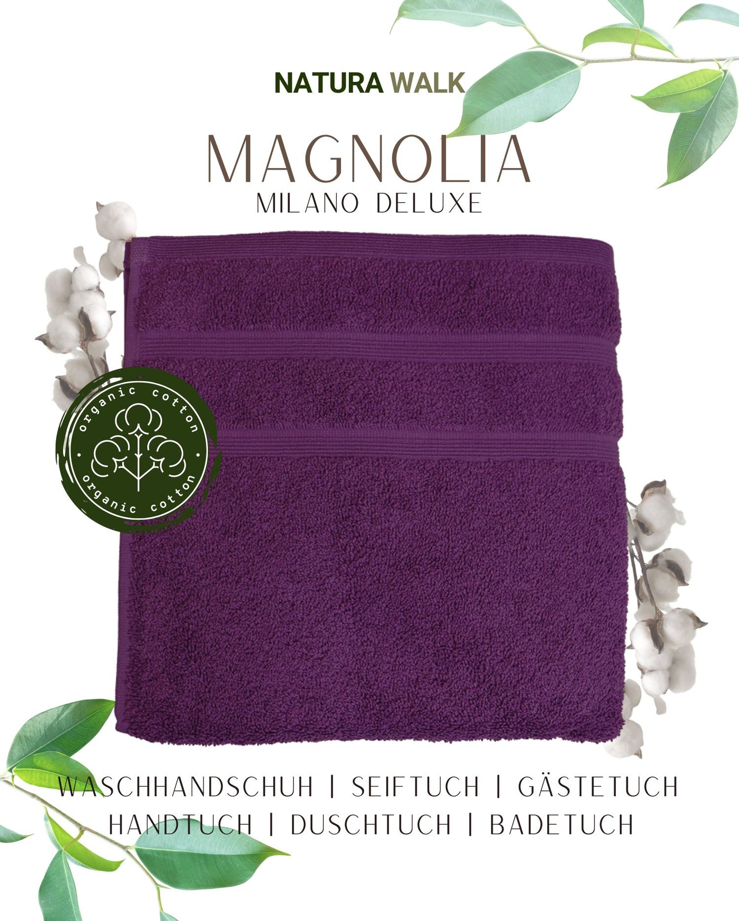 Handtuch Bio-Baumwolle NATURAWALK Milano Deluxe Magnolia