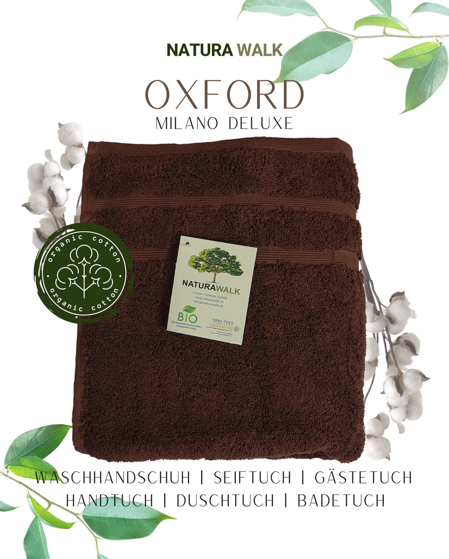 Towel Organic Cotton NATURAWALK Milano Deluxe Oxford