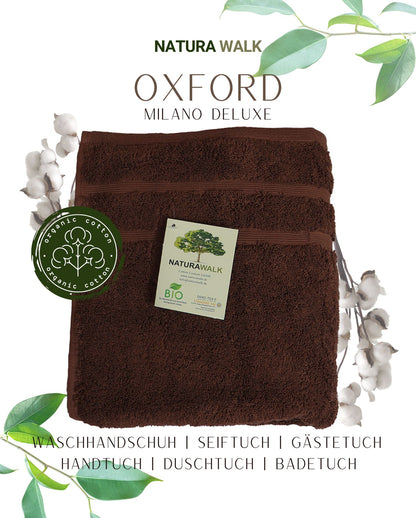 Handtuch NATURAWALK Milano Deluxe 600g/m², 100% Bio-Baumwolle - Oxford/Braun