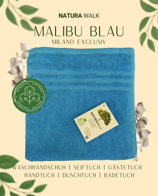 Handtuch Bio-Baumwolle NATURAWALK Milano Exclusiv Malibu Blau