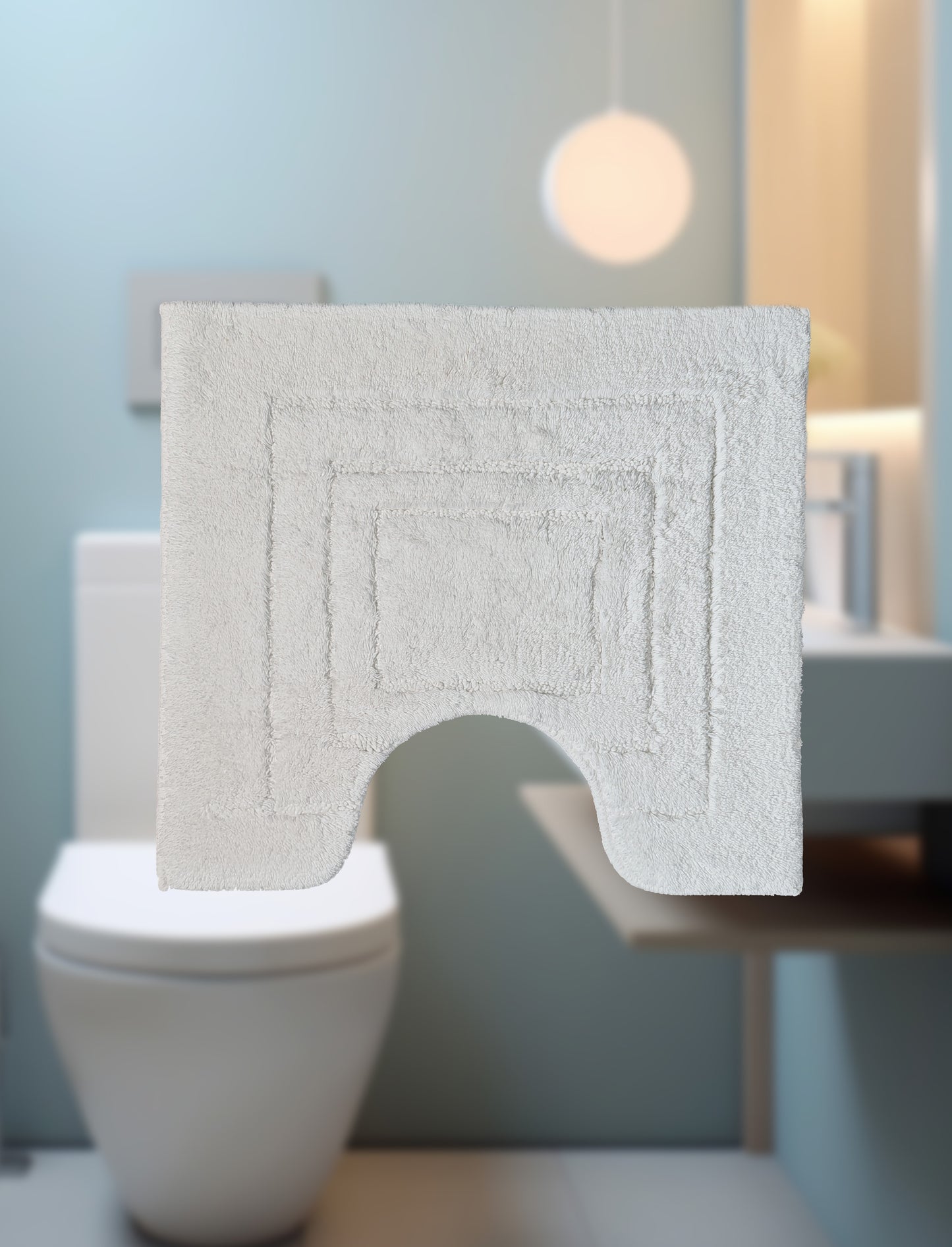 Toilettenvorlage Vossen Badeteppich, 50x55cm, 100% Baumwolle - Calypso Soft Weiß