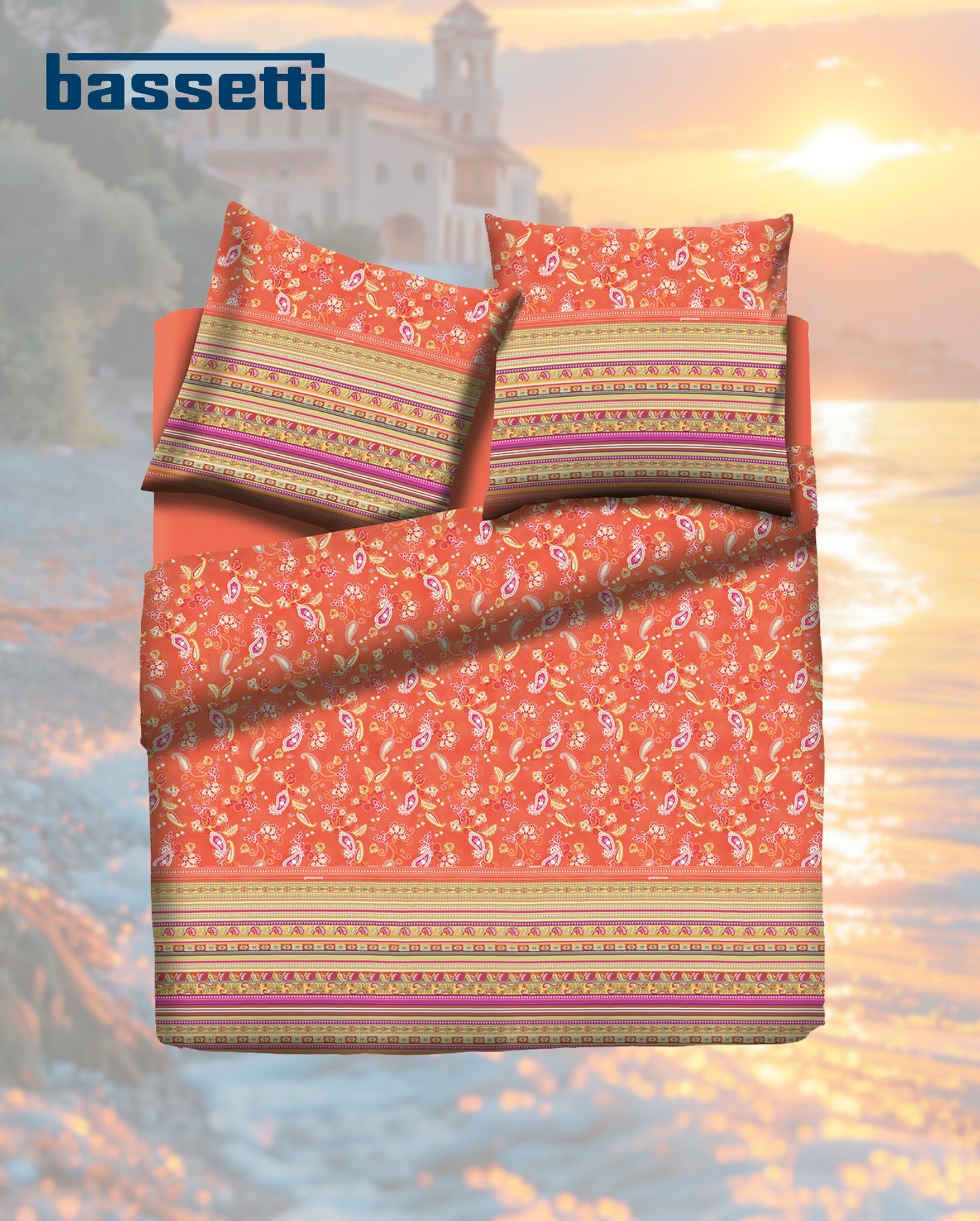 Mako satin bed linen bassetti Amaranto 01 Orange 