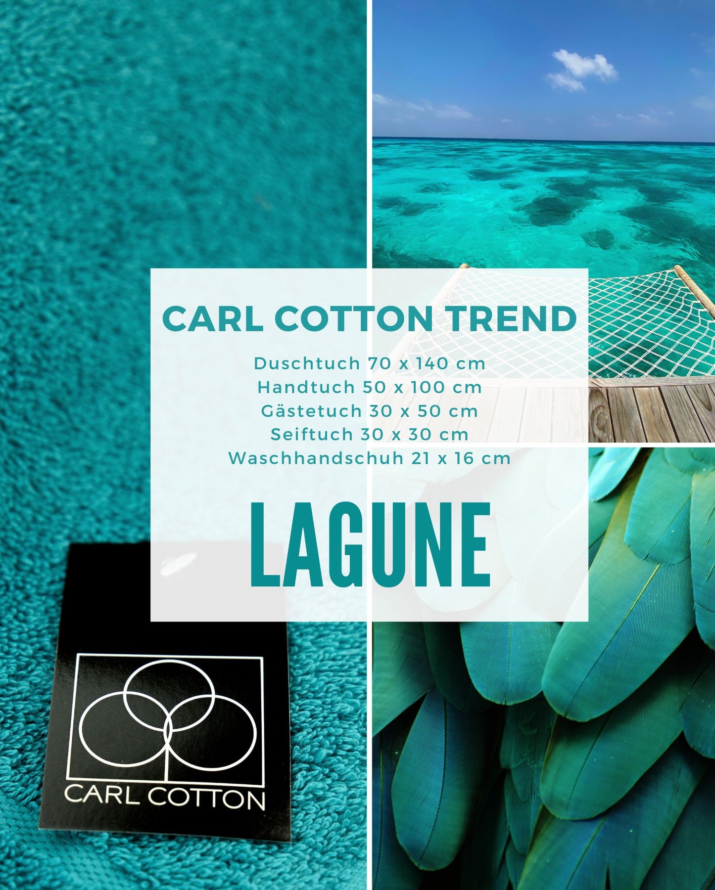 Handtuch CARL COTTON Trend Lagune