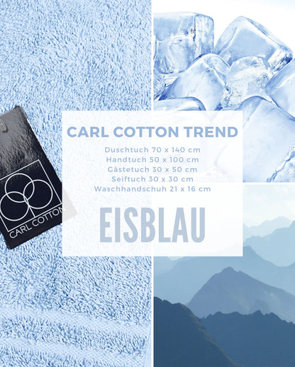 Handtuch CARL COTTON Trend, 500g/m², 100% Baumwolle - Eisblau