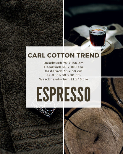 Handtuch CARL COTTON Trend, 500g/m², 100% Baumwolle - Espresso/Braun