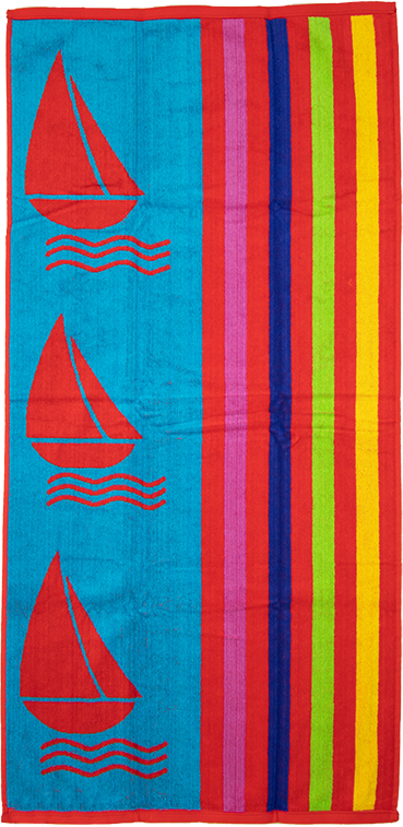 Strandtuch Boote, 90x165cm, 100% Baumwolle