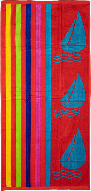 Strandtuch Boote, 90x165cm, 100% Baumwolle