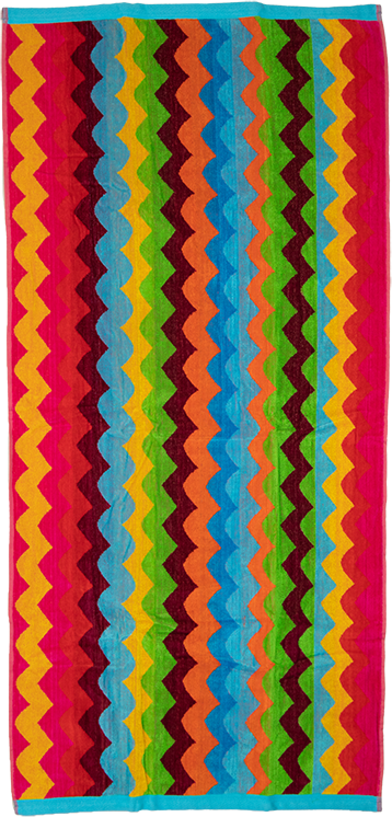 Beach Towel Colorful Waves, 90x165, 100% Cotton