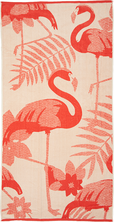 Strandtuch Flamingo, 90x165, 100% Baumwolle