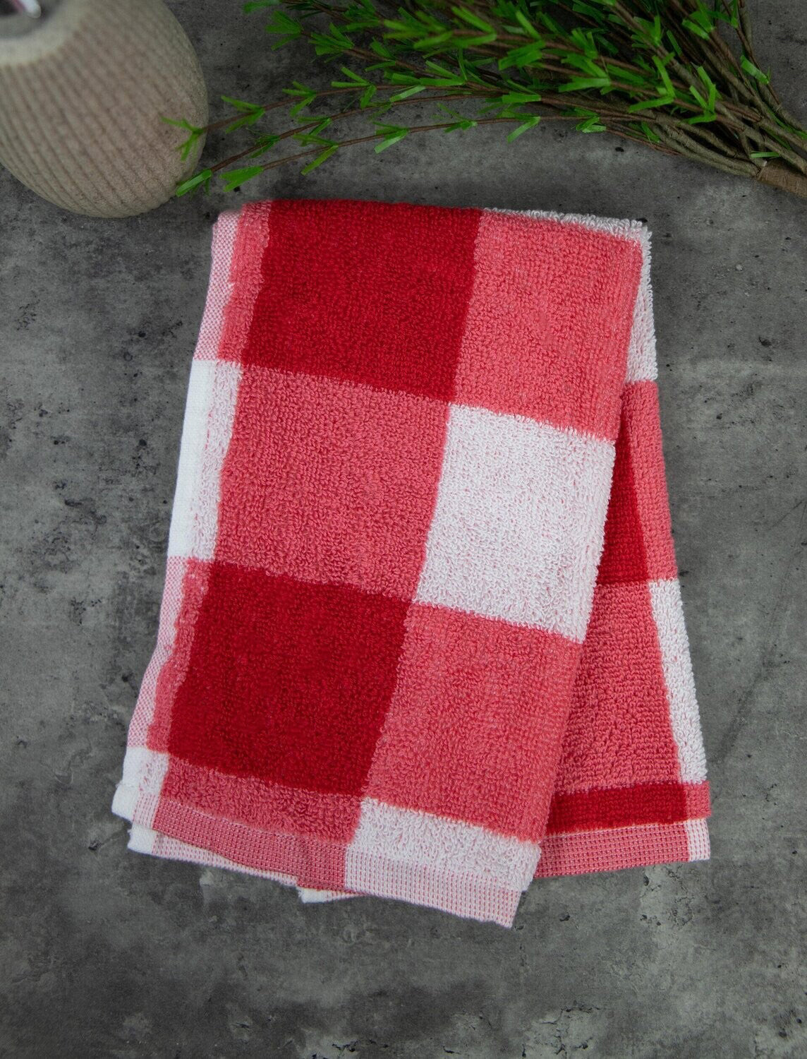 guest towel Marieke Red Plaid 