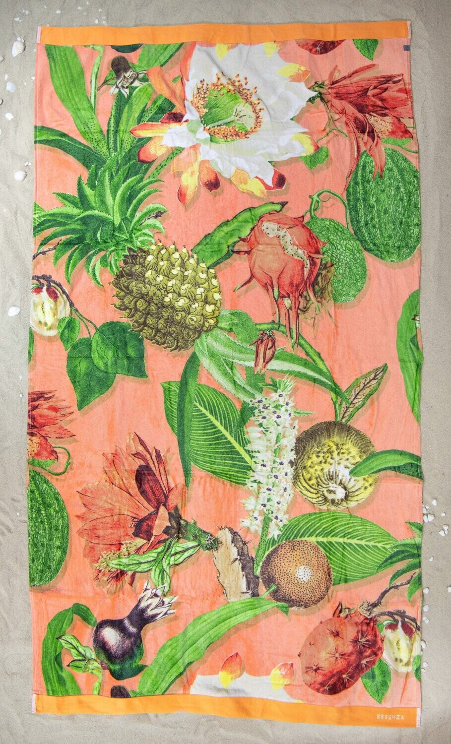 Strandtuch ESSENZA Hawaii Orange, 100x180cm, 100% Bio-Baumwolle