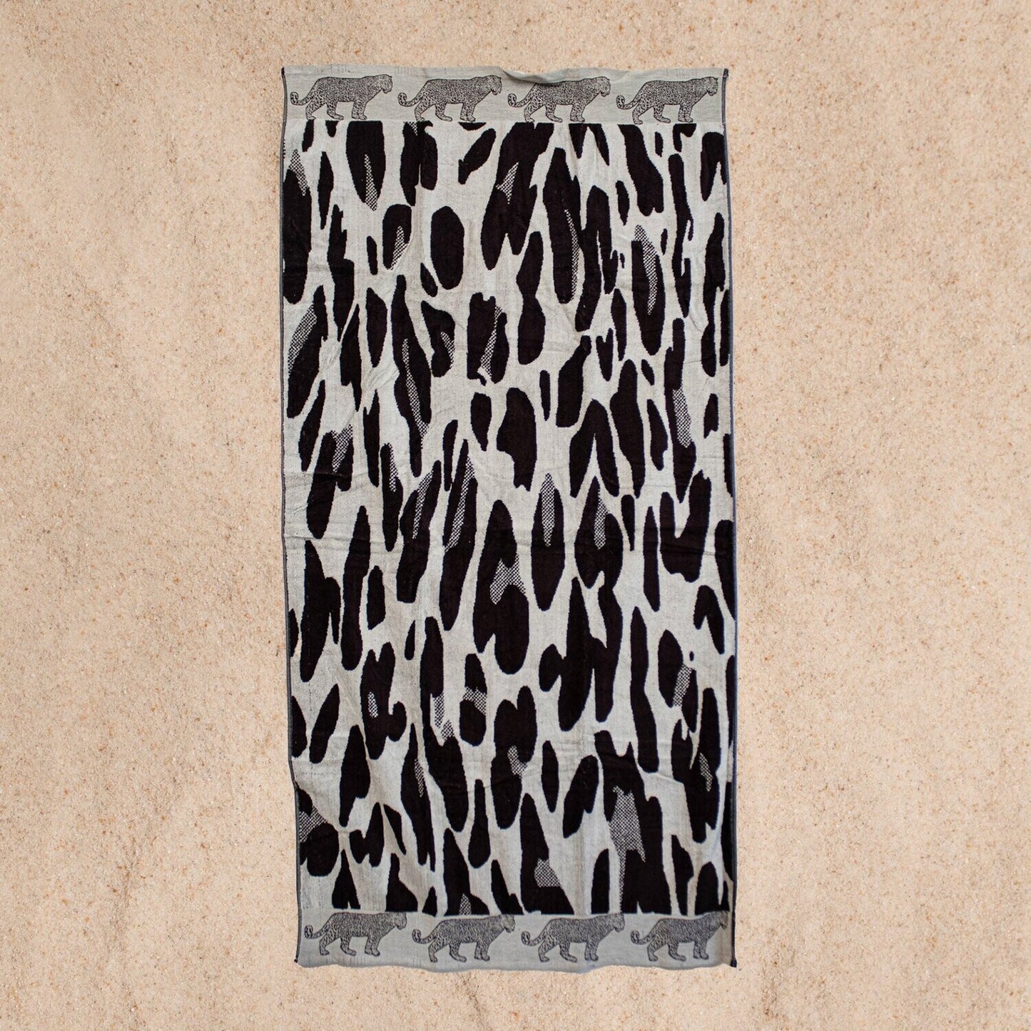 Beach Towel Leopard Sand, 90x165, 100% Cotton