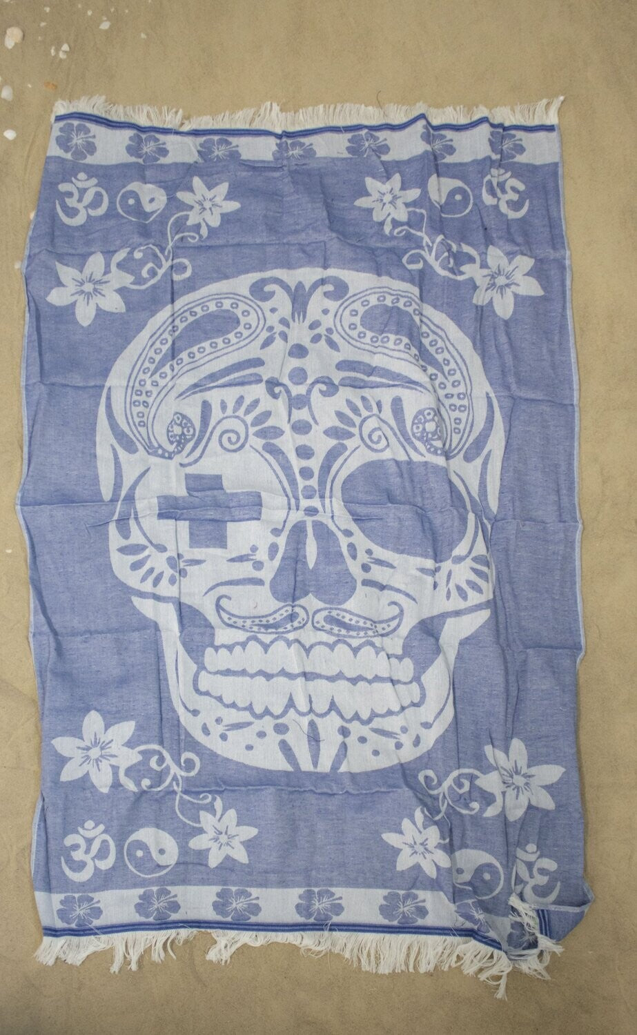 Hamamtuch Skull blau